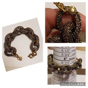 J. Crew Brass Pave Links Iconic Bracelet - Multicolor Stones